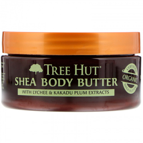 Tree Hut, Масло ши для тела для 24-часового интенсивного увлажнения, личи и сливы, 198 г