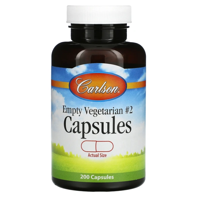 Carlson Labs, Пустые растительные капсулы # 2, 200 шт