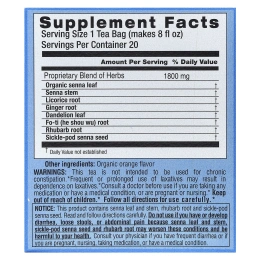 Triple Leaf Tea, слабительное на основе трав, 20 чайных пакетиков по 36 г (1,27 унции)