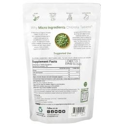 Micro Ingredients, Таблетка с органической хлореллой, 720 таблеток (0,5 г в 1 таблетке)