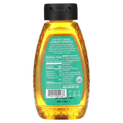 Wholesome Sweeteners, Inc., Органический, сырой нефильтрованный белый мед, 454 г