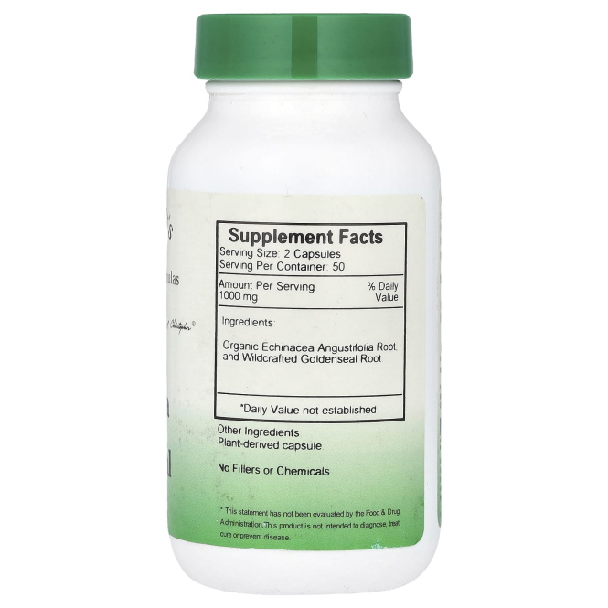 Christopher's Original Formulas, Эхинацея и желтокорень, 1000 мг, 100 вегетарианских капсул (500 мг на капсулу)