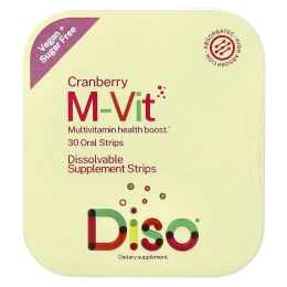 Diso, M-Vit, клюква, 30 полосок для полости рта