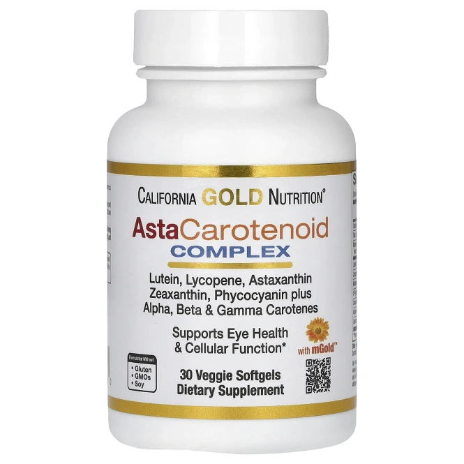 California Gold Nutrition AstaCarotenoid Complex поддерживает здоровье глаз и сердца, 30 мягких таблеток