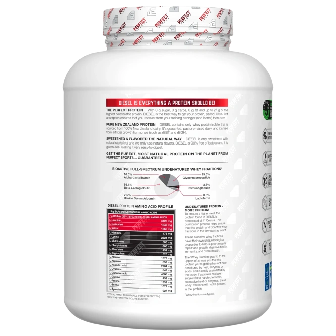 PERFECT Sports, Diesel, изолят сыворотки из Новой Зеландии, банан, 2,27 кг (5 фунтов)