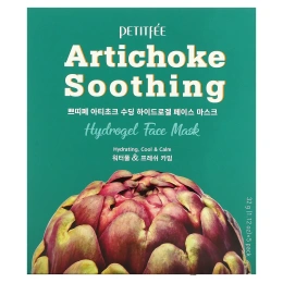 Petitfee, Artichoke Soothing, успокаивающая гидрогелевая маска для лица с артишоком, 5 шт., по 32 г (1,12 унции)