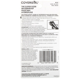 Covergirl, The Super Sizer, водостойкая тушь для ресниц, оттенок 825 «Насыщенный черный», 12 мл (0,4 жидк. унции)