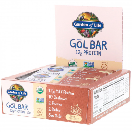 Garden of Life, GOL Bars, Maple Sea Salt, 12 Bars, 2.11 oz (60 g) Each