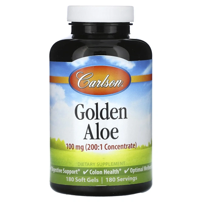 Carlson Labs, Золотое алоэ, 100 мг, 180 желатиновых капсул