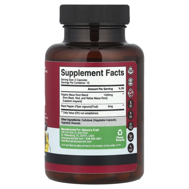 Nature's Craft, Women's Wellness, комплекс из корня маки, 30 капсул