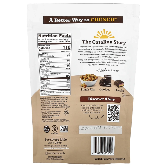 Catalina Crunch, протеиновые хлопья, темный шоколад, 255 г (9 унций)