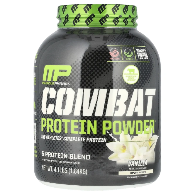 MusclePharm, Белковый порошок Combat, ваниль, 4 фунта (1814 г)