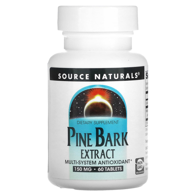 Source Naturals, экстракт сосновой коры, 150 мг, 60 таблеток