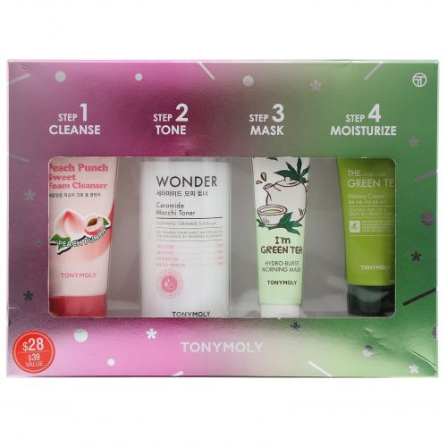 Tony Moly, 4 Steps for Glowing Skin, 4 Piece Set