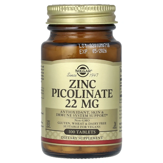ZINC Picolinate Solgar Цинк пиколинат, 100 таблеток