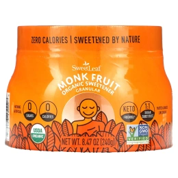 SweetLeaf Stevia, Монах, органический подсластитель, гранулированный, 240 г (8,47 унции)