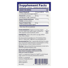 Enzymedica, Сделано с органическим D3 + витамином K2 60 капсул