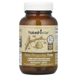 NaturaNectar, Bee Propolis Trio, 60 вегетарианских капсул