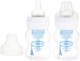 Dr. Brown's, Natural Flow, Wide-Neck, Level 1, 0 + Months, 2 Pack Bottles, 4 oz (120 ml) Each