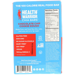 Health Warrior, Inc., Батончики с чиа, печенье с шоколадной крошкой, 15 баточников, 0,88 унц. (25 г) каждый