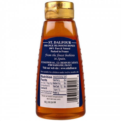 St. Dalfour, Апельсиновый мед, 8.5 унции(250 г)