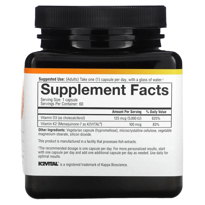 YouTheory, K2D3 60 вег капсул