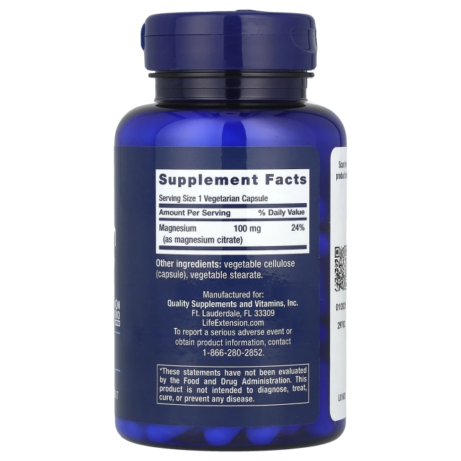 Life Extension Магний Цитрат 160 мг, 100 вегетарианских капсул