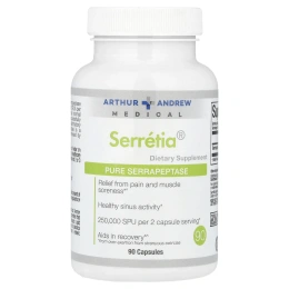 Arthur Andrew Medical, Serretia, чистая серрапептаза, 500 мг, 90 капсул