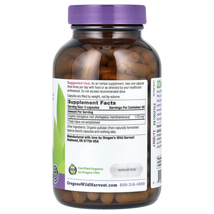 Oregon's Wild Harvest, Астрагал, 180 желатиновых капсул