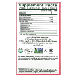 Traditional Medicinals, органический чай для беременных, листья малины, без кофеина, 16 чайных пакетиков, 28 г (0,99 унции)