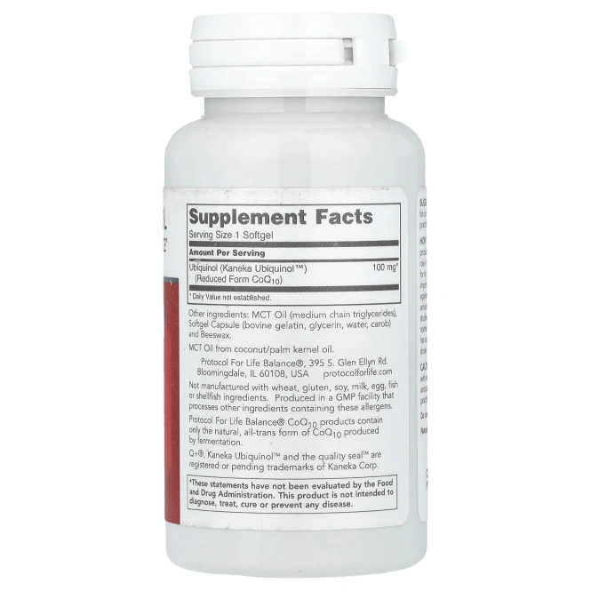 Protocol for Life Balance, Убихинол, 100 мг, 60 мягких таблеток