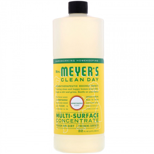 Mrs. Meyers Clean Day, Концентрат для мытья различных поверхностей, с ароматом жимолости, 32 жидких унции (946 мл)