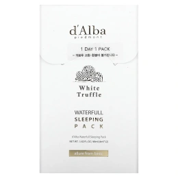 d'Alba, White Truffle, Waterfull Sleeping Pack, ночная маска для лица с белым трюфелем, 48 мл (1,62 жидк. унции)