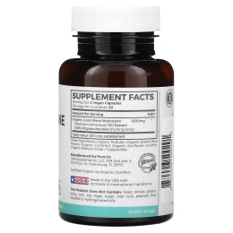 Pure Co., органический ежовик гребенчатый, 60 веганских капсул