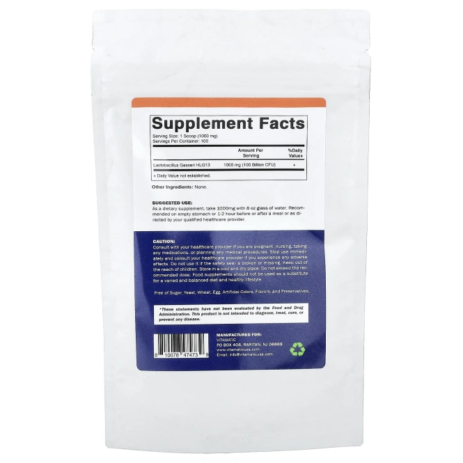Vitamatic, лактобактерии гассери, 100 г (3,5 унции)