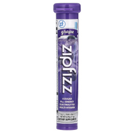 Zipfizz, Смесь для энергетических напитков, виноград, 20 тюбиков, 11 г (0,39 унции)