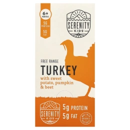 Serenity Kids, Фермерская индейка с бататом, тыквой и свеклой, для детей от 6 месяцев, 6 паучей по 99 г (3,5 унции)