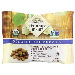 Sunny Fruit, органическая сушеная шелковица, 5 порционных пакетиков по 30 г (1,06 унции)