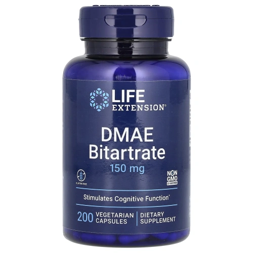 Life Extension, DMAE битартрат, 150 мг, 200 вегетарианских капсул