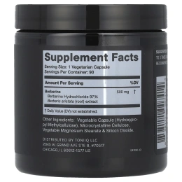 Toniiq, Берберин, 90 капсул (500 мг в каждой капсуле)