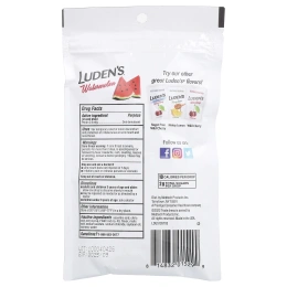 Luden's, пектиновая пастилка/смягчающее средство для полости рта, арбуз, 25 капель для горла