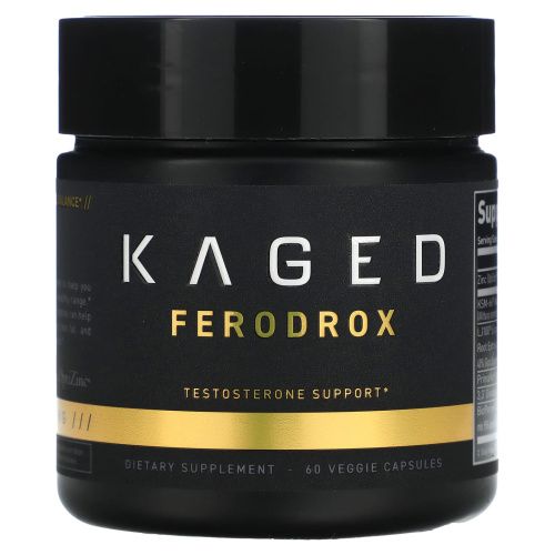 Kaged Muscle, Матрица поддержки тестостерона Ferodrox, 60 вегетарианских капсул