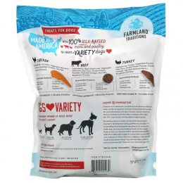 Farmland Traditions, Dogs Love Variety, вяленое лакомство, курица, говядина и индейка, 3 фунта (1,36 кг)
