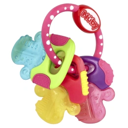 Nuby, Soothing Teether, IcyBite Keys, для детей от 3 месяцев, Perfectly Pink, 1 прорезыватель