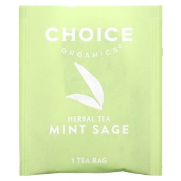 Choice Organic Teas, травяной чай, мята и шалфей, без кофеина, 16 чайных пакетиков, 29 г (1,02 унции)