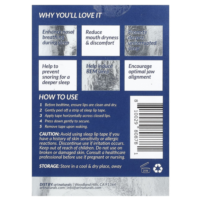 artnaturals, Лента для губ, 60 полосок