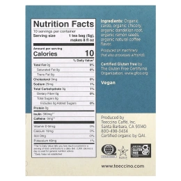 Teeccino, Органический обжаренный травяной чай, темная обжарка с одуванчиком, без кофеина, 10 чайных пакетиков, 60 г (2,12 унции)
