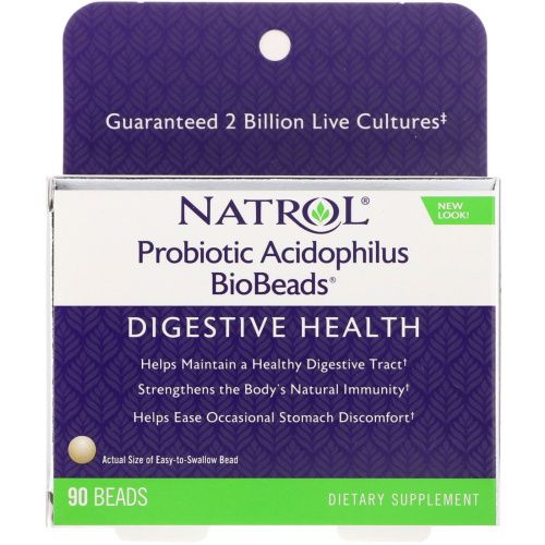 Natrol, Ацидофильный пробиотик в биогранулах, 90 гранул