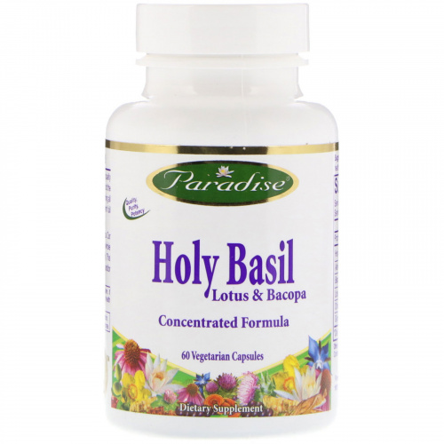 Paradise Herbs, Holy Basil, Lotus & Bacopa, 60 Vegetable Capsules