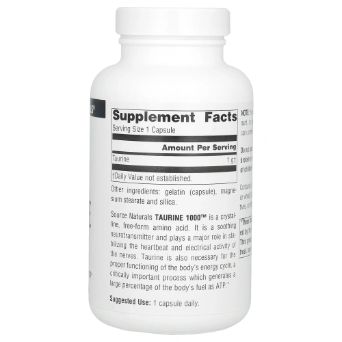 Source Naturals, Taurine 1000, 1,000 мг, 120 капсул
